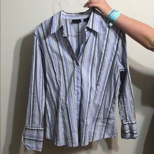Women’s Blue Striped New York & Co Blouse